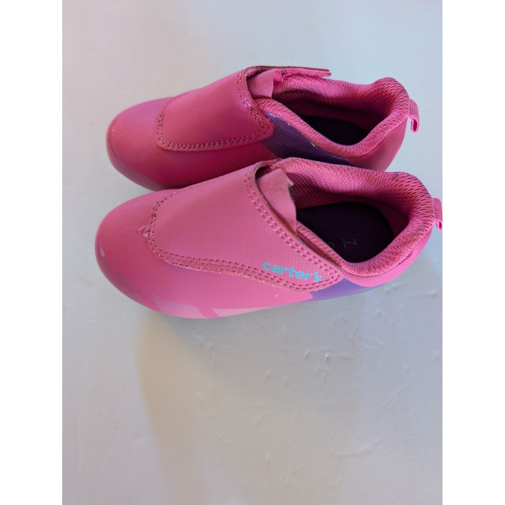 Carter's Bright Pink Purple Athletic Soccer Cleats Shoes Toddler 7M Sporty - Picture 2 of 12